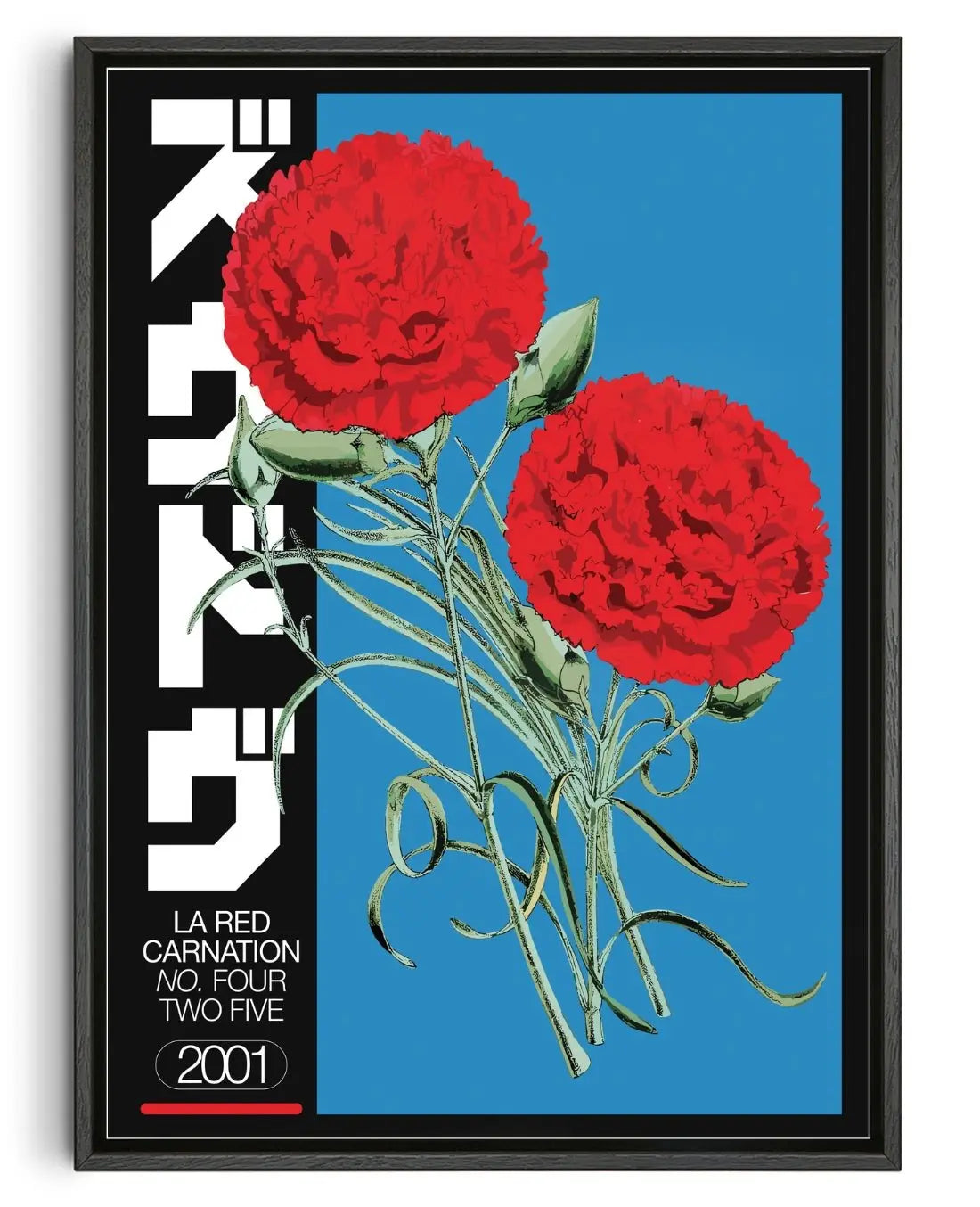 LA RED CARNATION contemporary wall art print by George Kempster - sold by DROOL