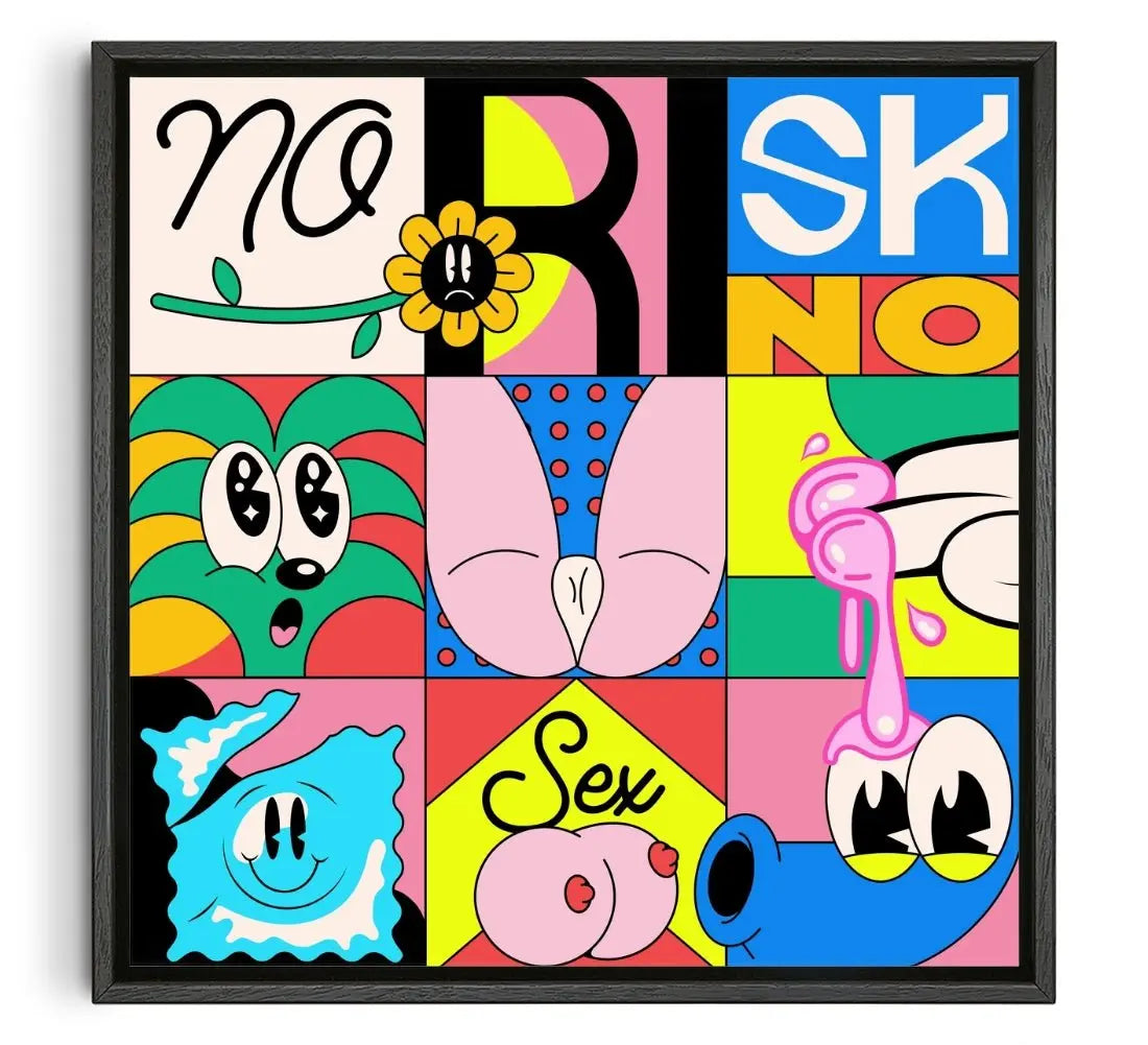 No risk no sex contemporary wall art print by Ovcharka - sold by DROOL