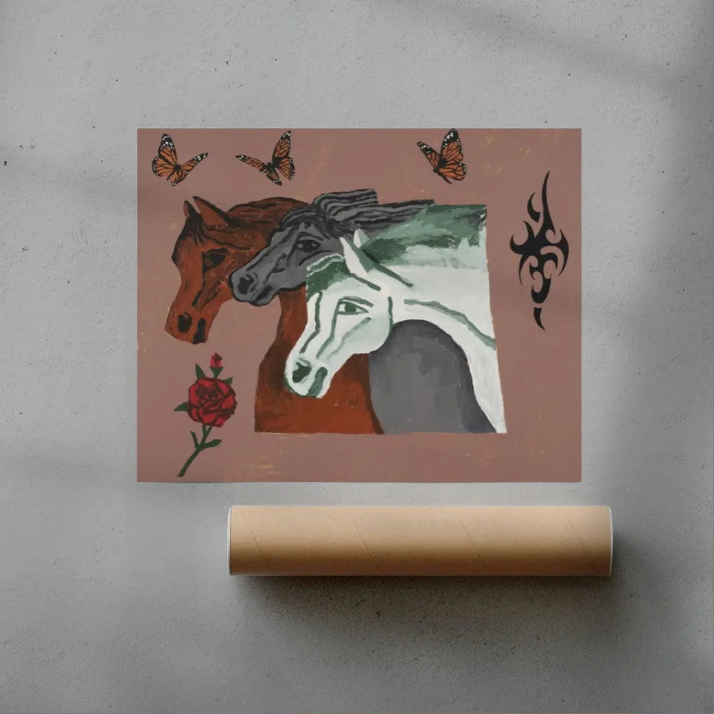 Pharaohs Horses contemporary wall art print by Colby Edwards - sold by DROOL