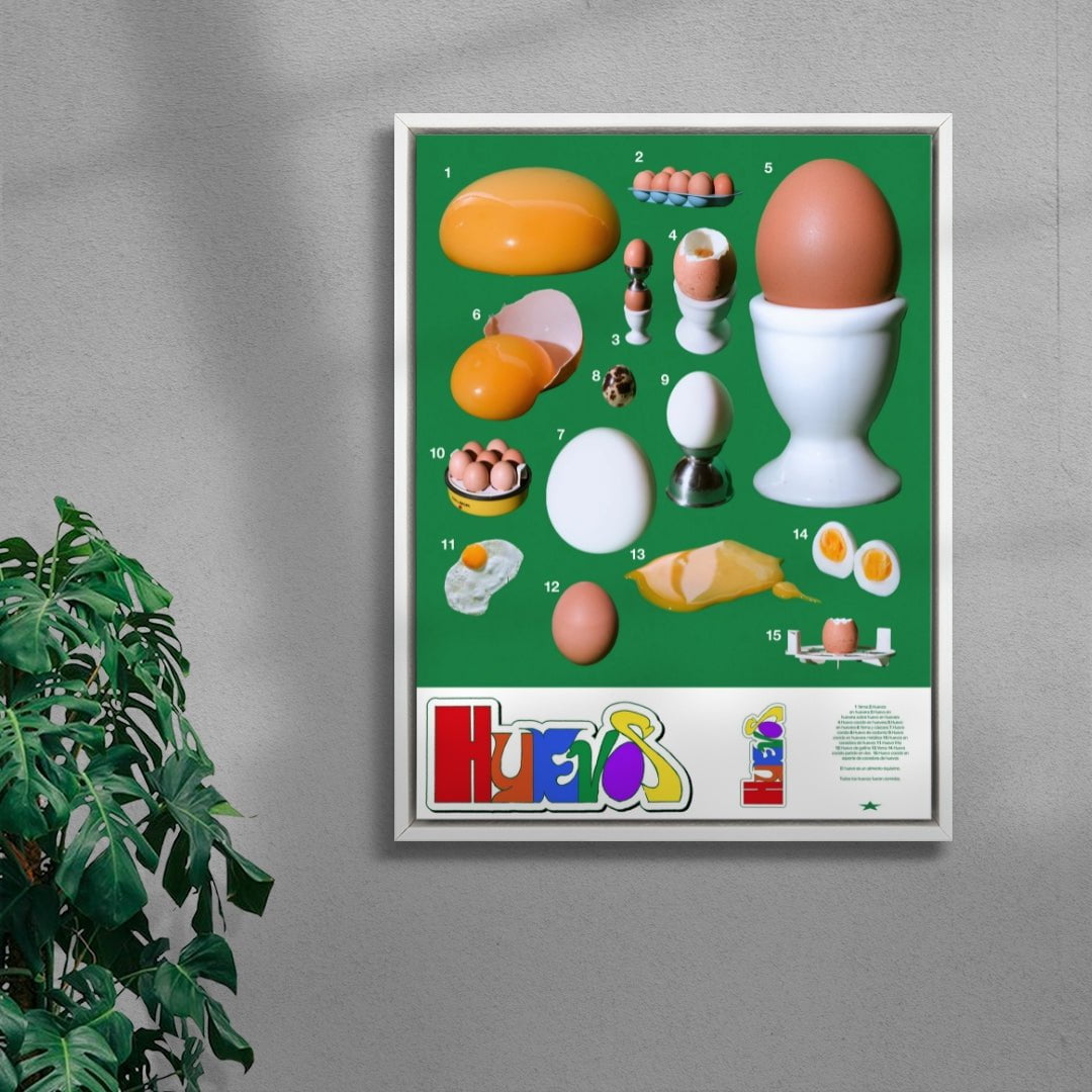 Huevos 2 (Eggs 2) contemporary wall art print by Miguel Vides - sold by DROOL