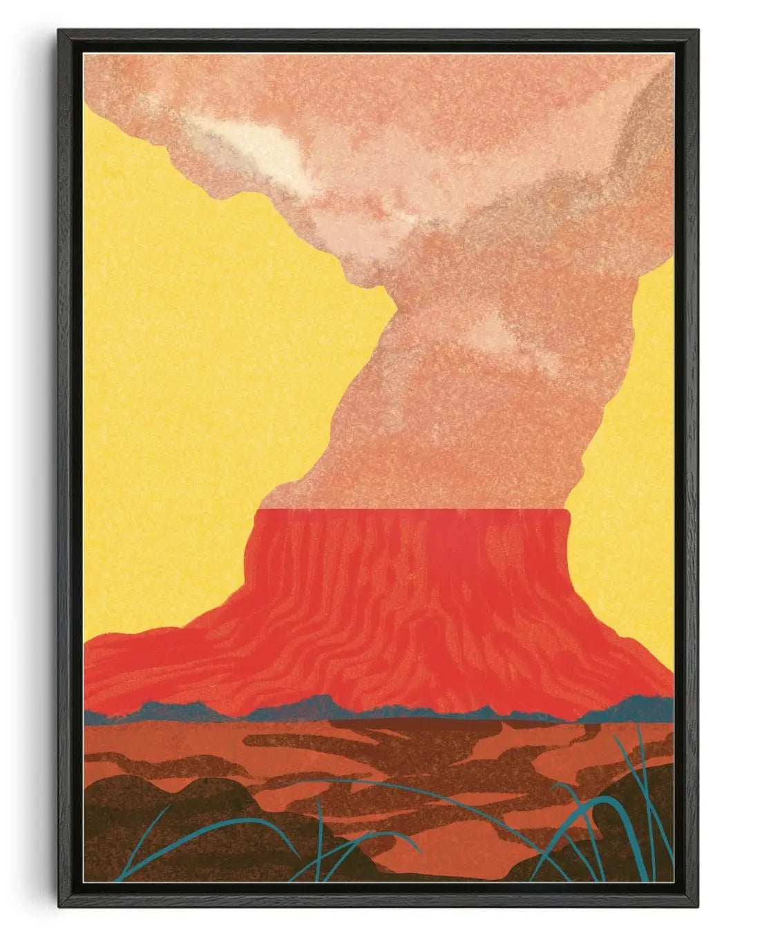 Red Volcano contemporary wall art print by Lily Kong - sold by DROOL