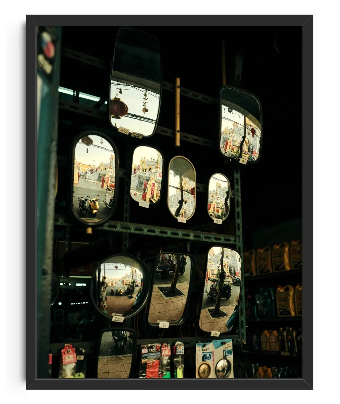 Bus mirrors contemporary art print by Julian Zerressen - sold by DROOL