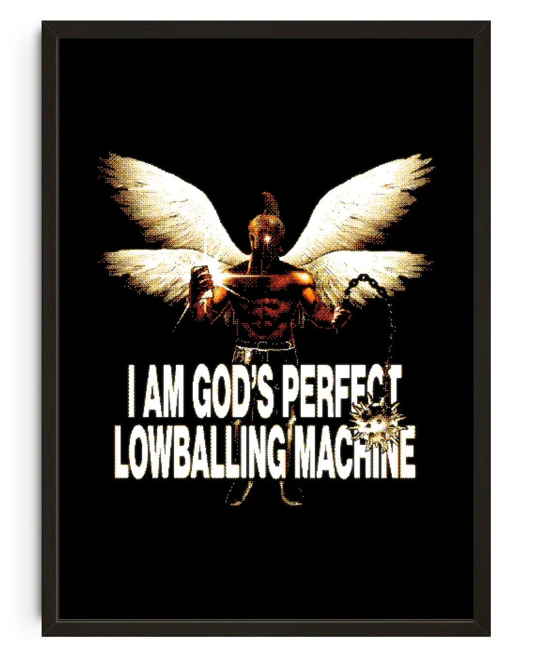 I Am God's Perfect Lowballing Machine contemporary art print by christos.jpeg - sold by DROOL
