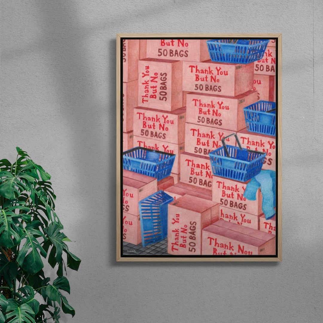 Thank You But No. 50 Bags contemporary wall art print by Daukantė - sold by DROOL