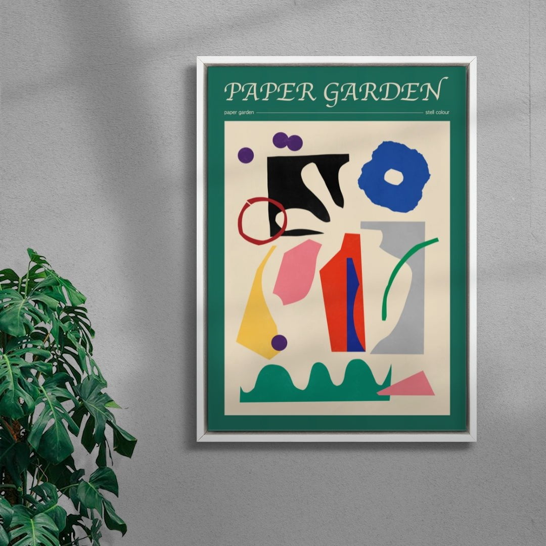 Paper Garden II-I contemporary wall art print by Stell Paper - sold by DROOL