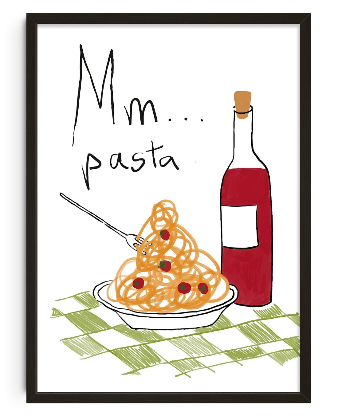 Mm Pasta contemporary wall art print by DROOL Collective - sold by DROOL