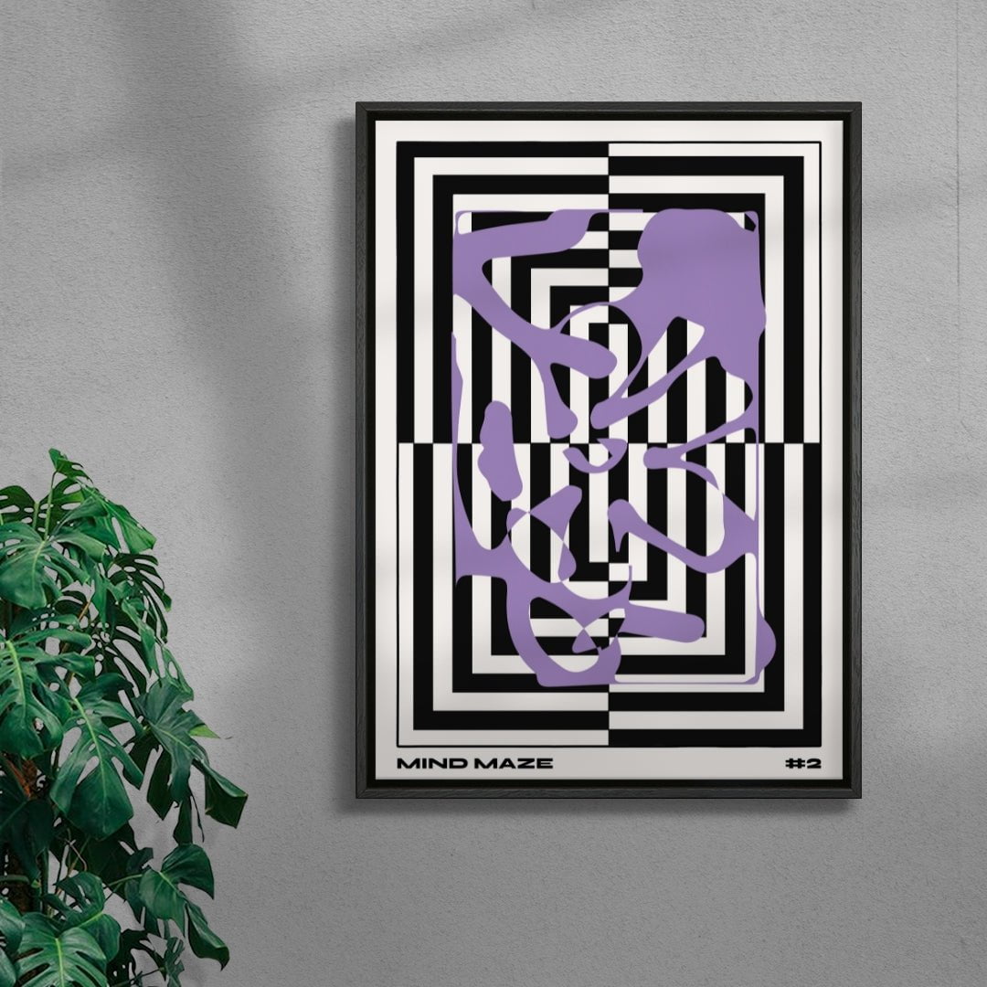 Mind Maze #2 contemporary wall art print by Lou Wang - sold by DROOL