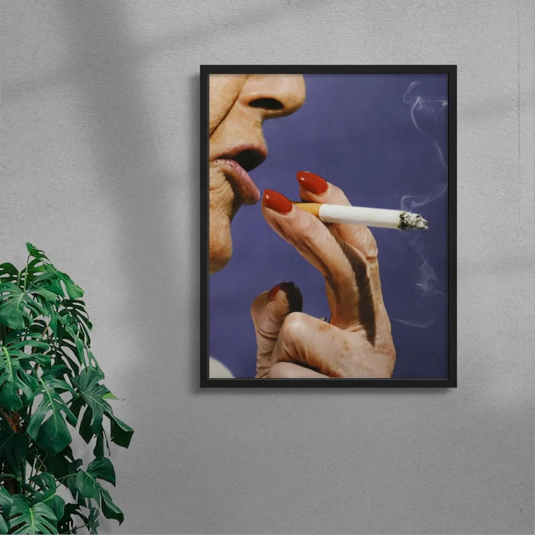 Elderly Smoker contemporary wall art print by Francesco Gioia - sold by DROOL