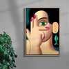 Woman with a fish earring contemporary wall art print by Juan de la Rica - sold by DROOL