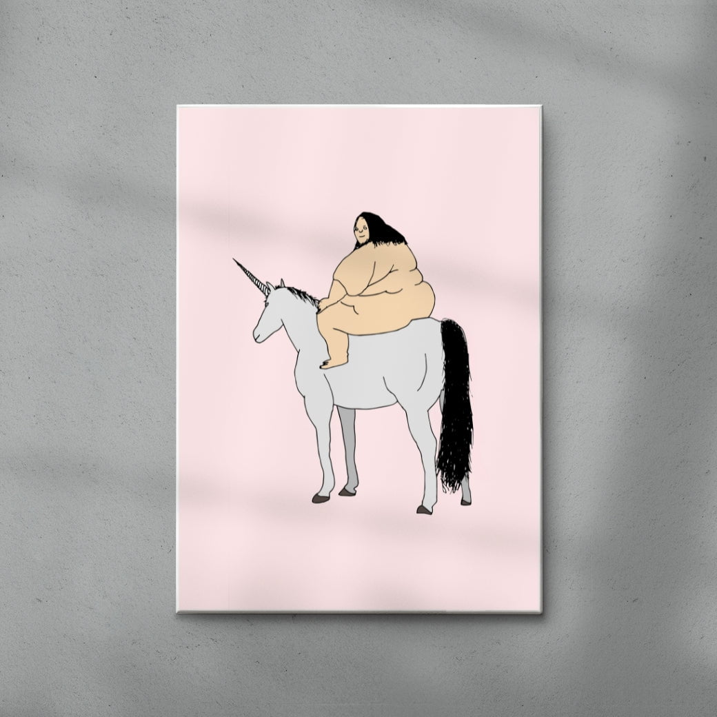 Unicorn contemporary wall art print by Donald Sanger - sold by DROOL
