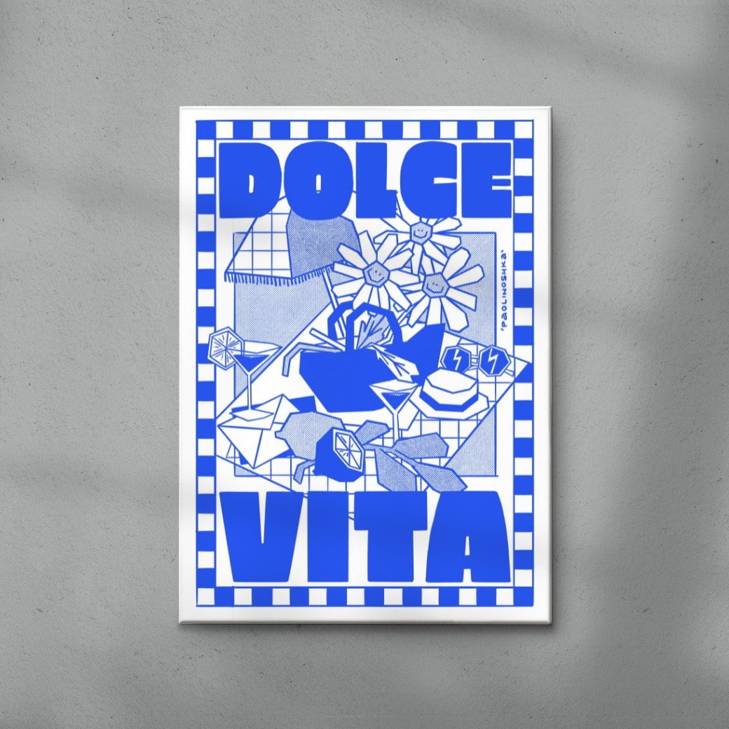 Dolce Vita contemporary wall art print by Paolinoshka - sold by DROOL