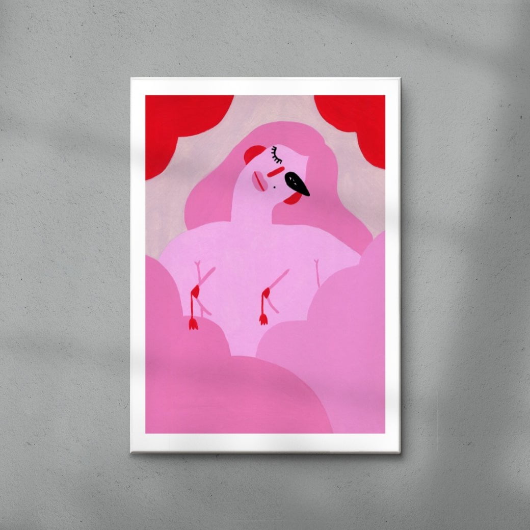 Flirty contemporary wall art print by Kissi Ussuki - sold by DROOL