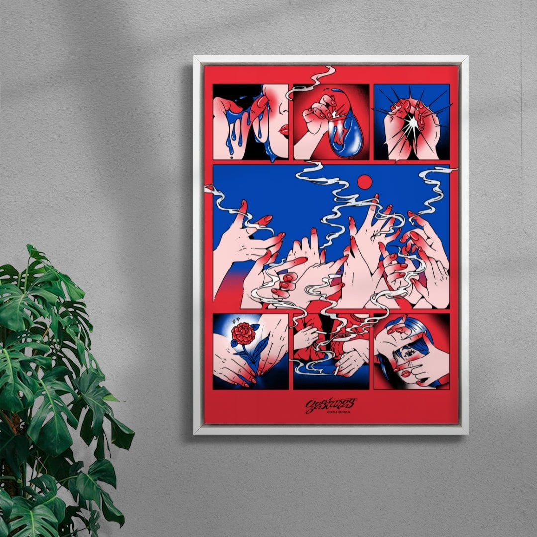 Gestures contemporary wall art print by Gentle Oriental - sold by DROOL