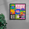 Stay weird contemporary wall art print by Ovcharka - sold by DROOL