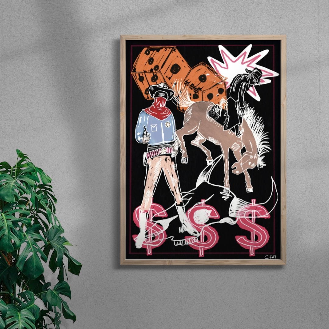 The Gambler contemporary wall art print by Caitlin Flood-Molyneux - sold by DROOL
