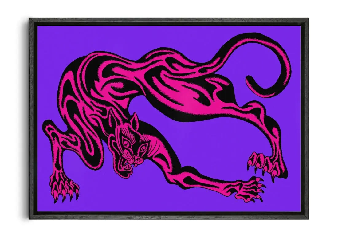 豹 Leopard contemporary canvas print by Lanceleee - sold by DROOL