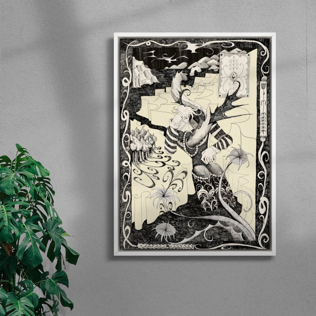 Oberon and Elgar contemporary wall art print by Naia Escribano - sold by DROOL