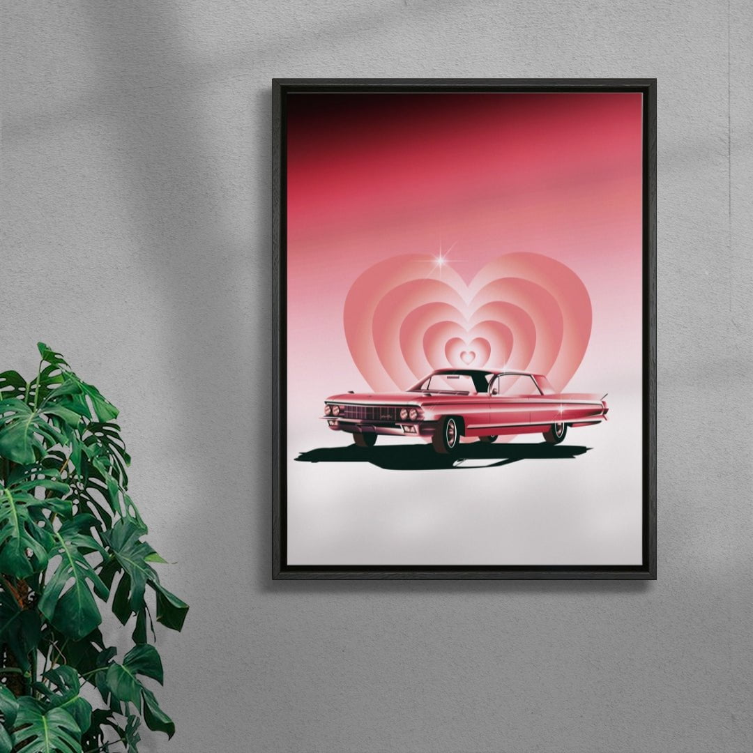 Pink Ride contemporary wall art print by Paulina Almira - sold by DROOL