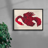 Bird In Red contemporary wall art print by Kwonny - sold by DROOL