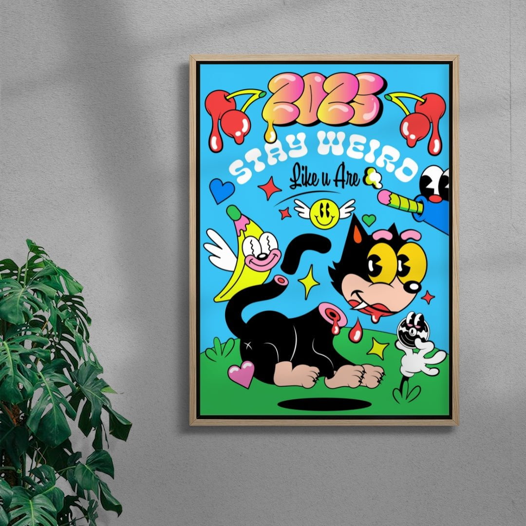 Stay weird 2 contemporary wall art print by Ovcharka - sold by DROOL