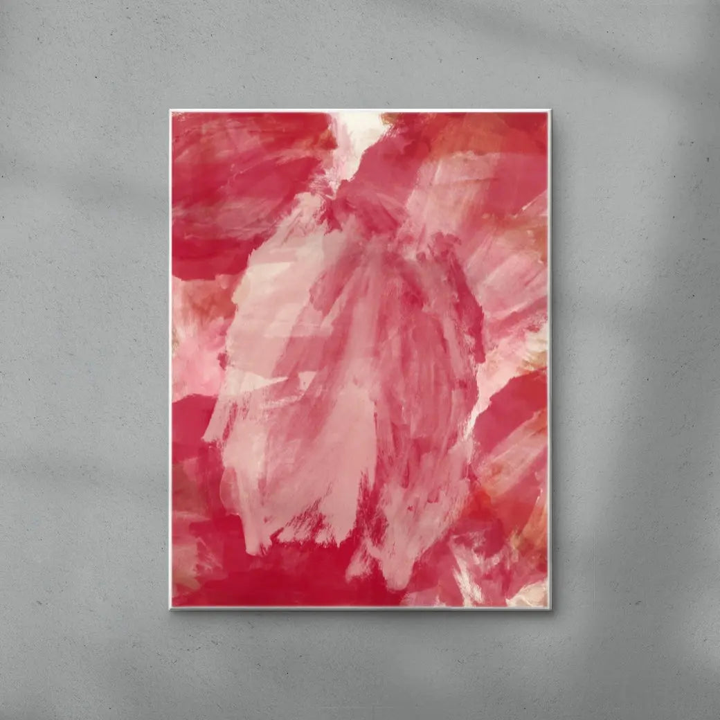 Abstract Minimalist Painting in Red and Pink