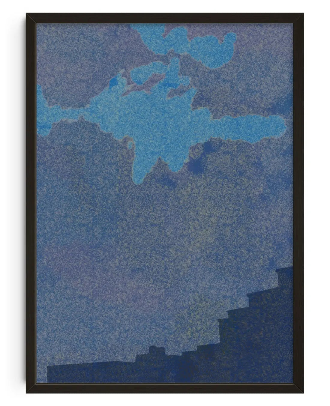Indigo sunset contemporary art print by Lily Kong - sold by DROOL