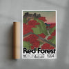 Red Forest contemporary wall art print by George Kempster - sold by DROOL