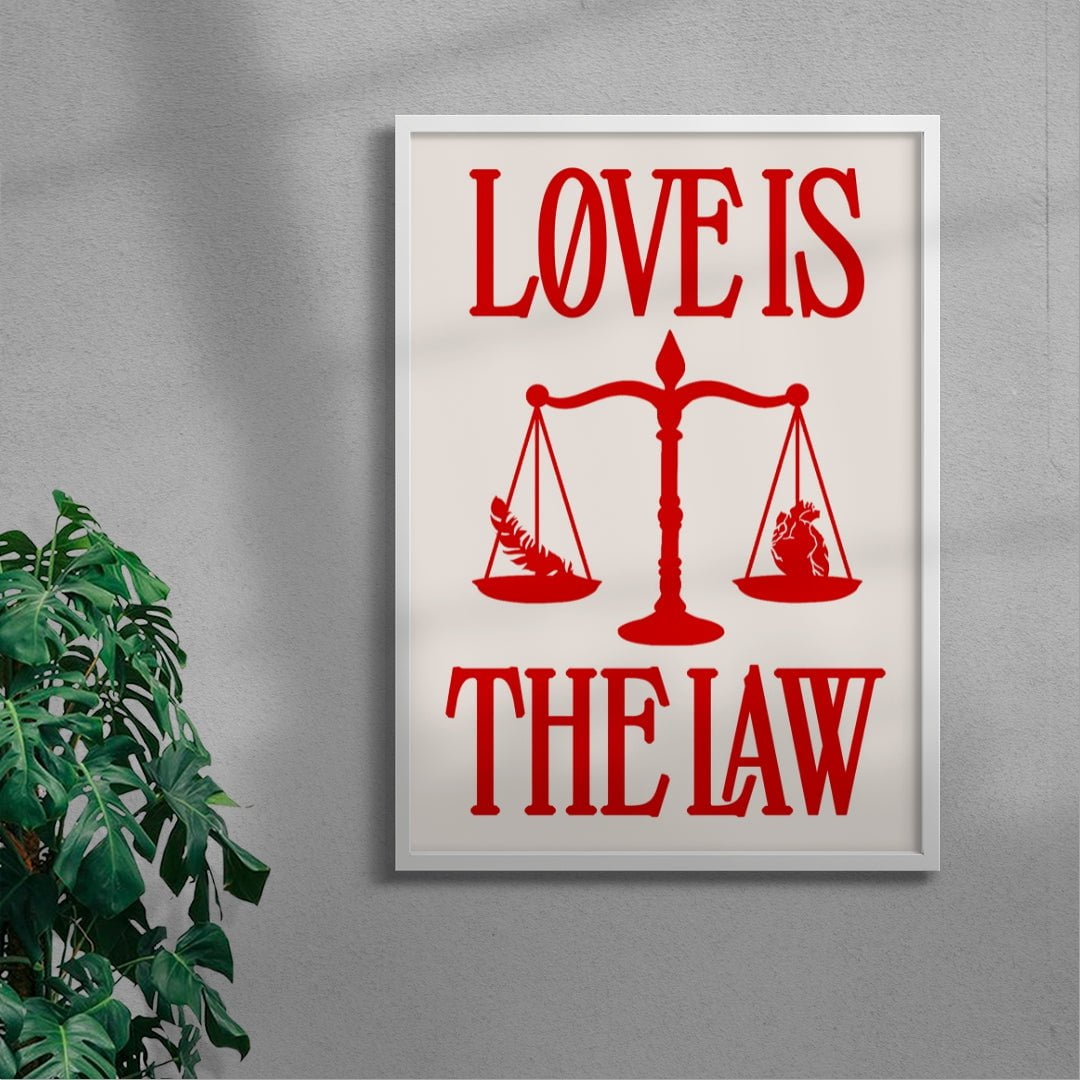 Love is the Law contemporary wall art print by Utsav Verma - sold by DROOL