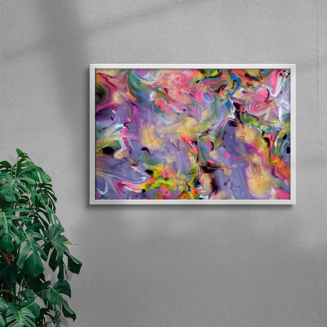 Glitter Paint Swirl contemporary wall art print by Roman De Giuli - sold by DROOL