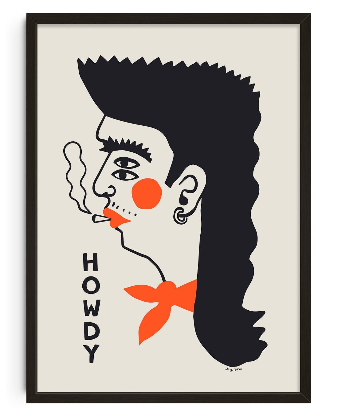 Howdy contemporary wall art print by Aley Wild - sold by DROOL