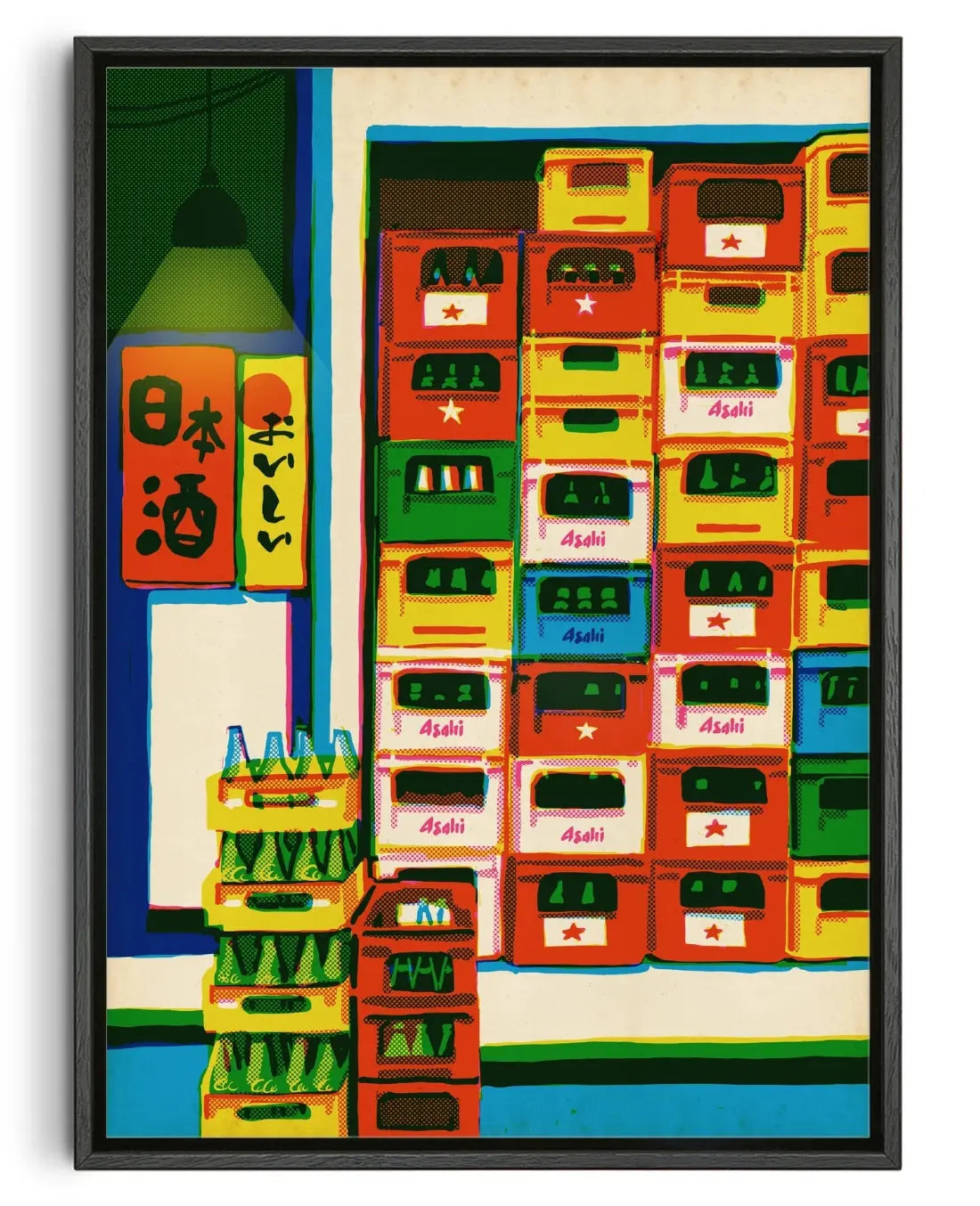 Japanese Beer contemporary canvas print by Qi Ren - sold by DROOL