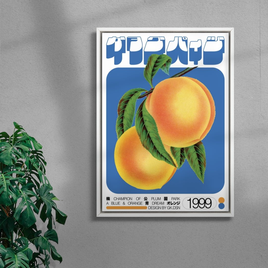 Champion Plum contemporary wall art print by George Kempster - sold by DROOL