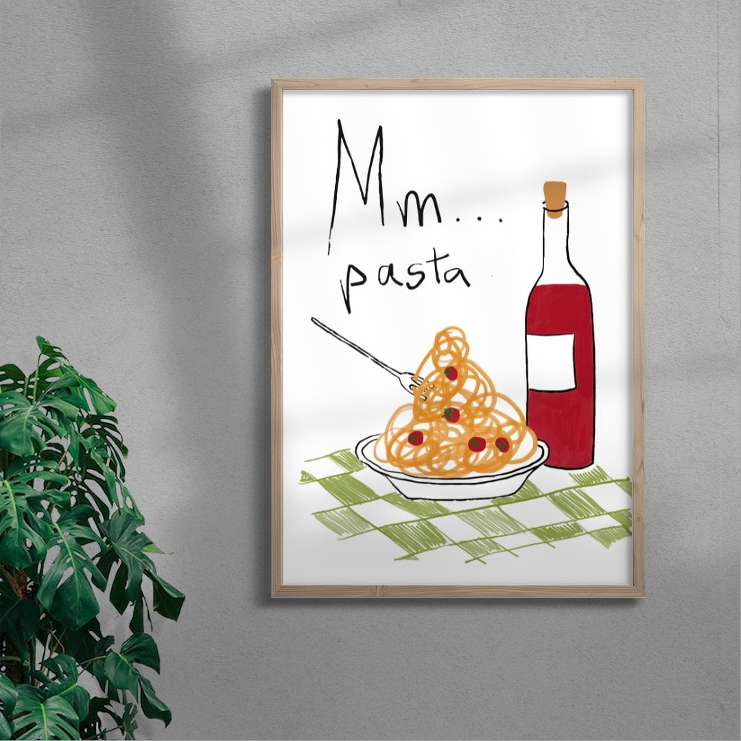 Mm Pasta contemporary wall art print by DROOL Collective - sold by DROOL