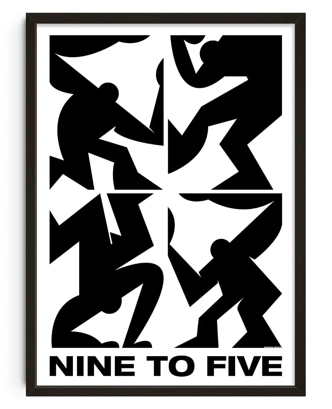 NINE TO FIVE contemporary wall art print by Konrad Grafik - sold by DROOL