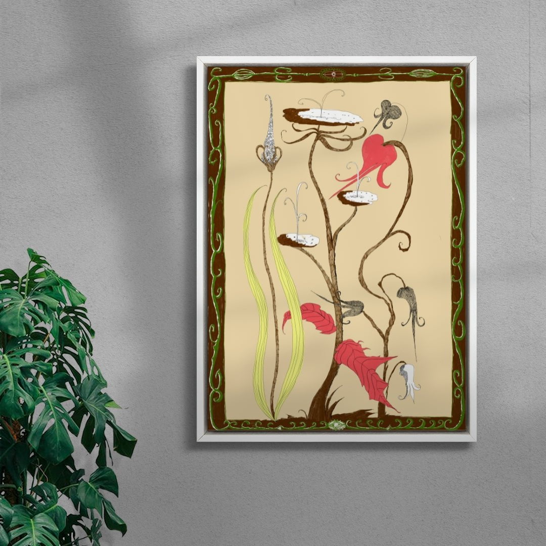 Plants contemporary wall art print by Naia Escribano - sold by DROOL