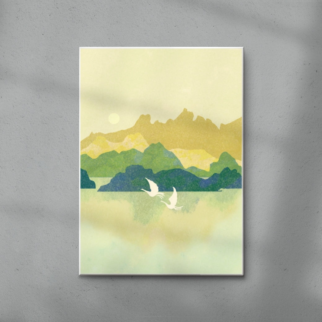 Walthamstow Wetlands contemporary wall art print by Lily Kong - sold by DROOL