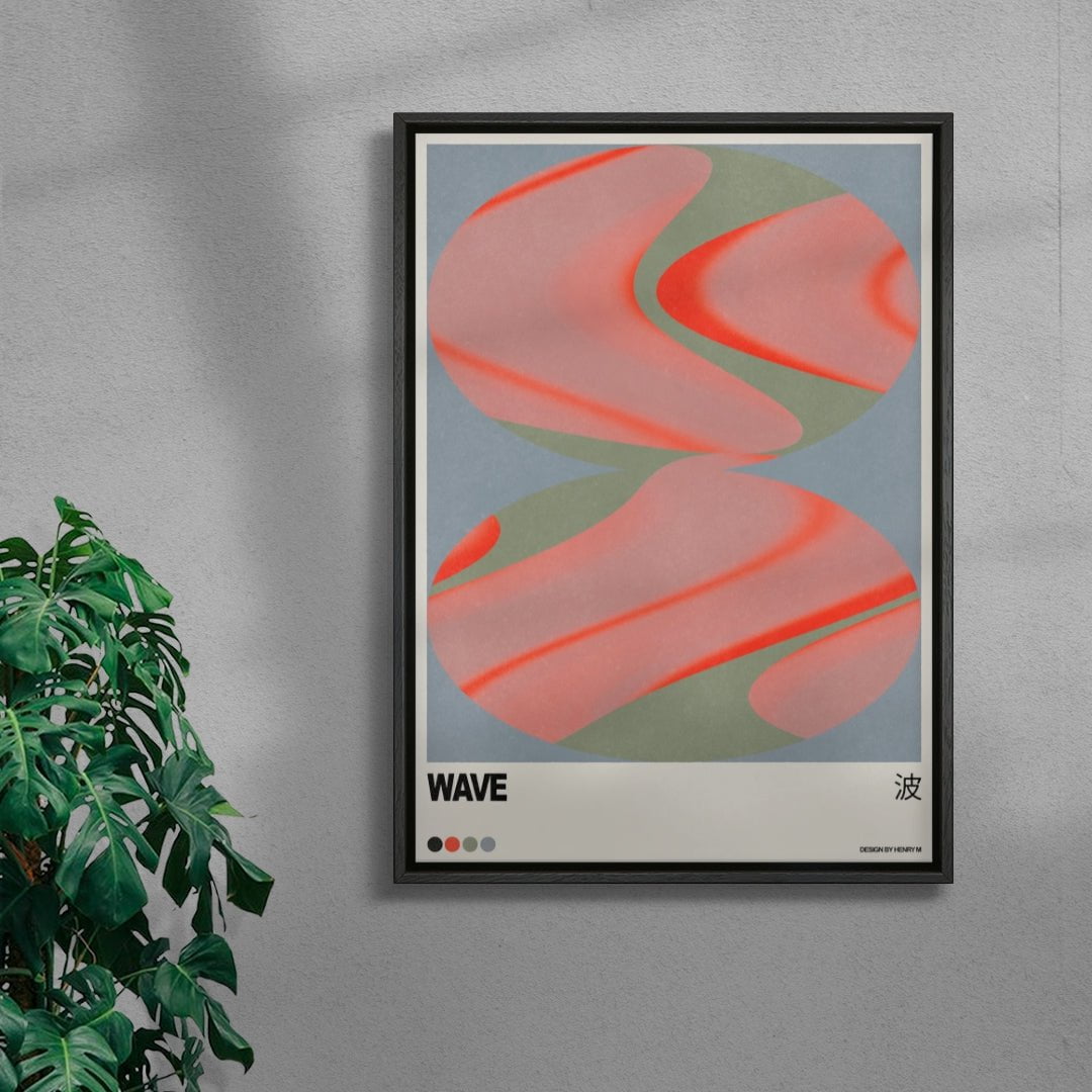 Wave contemporary wall art print by Henry M. - sold by DROOL