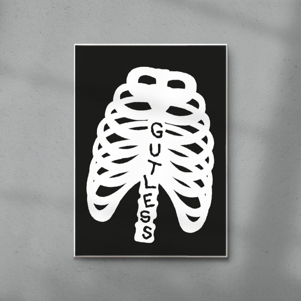 Gutless contemporary wall art print by Max Blackmore - sold by DROOL
