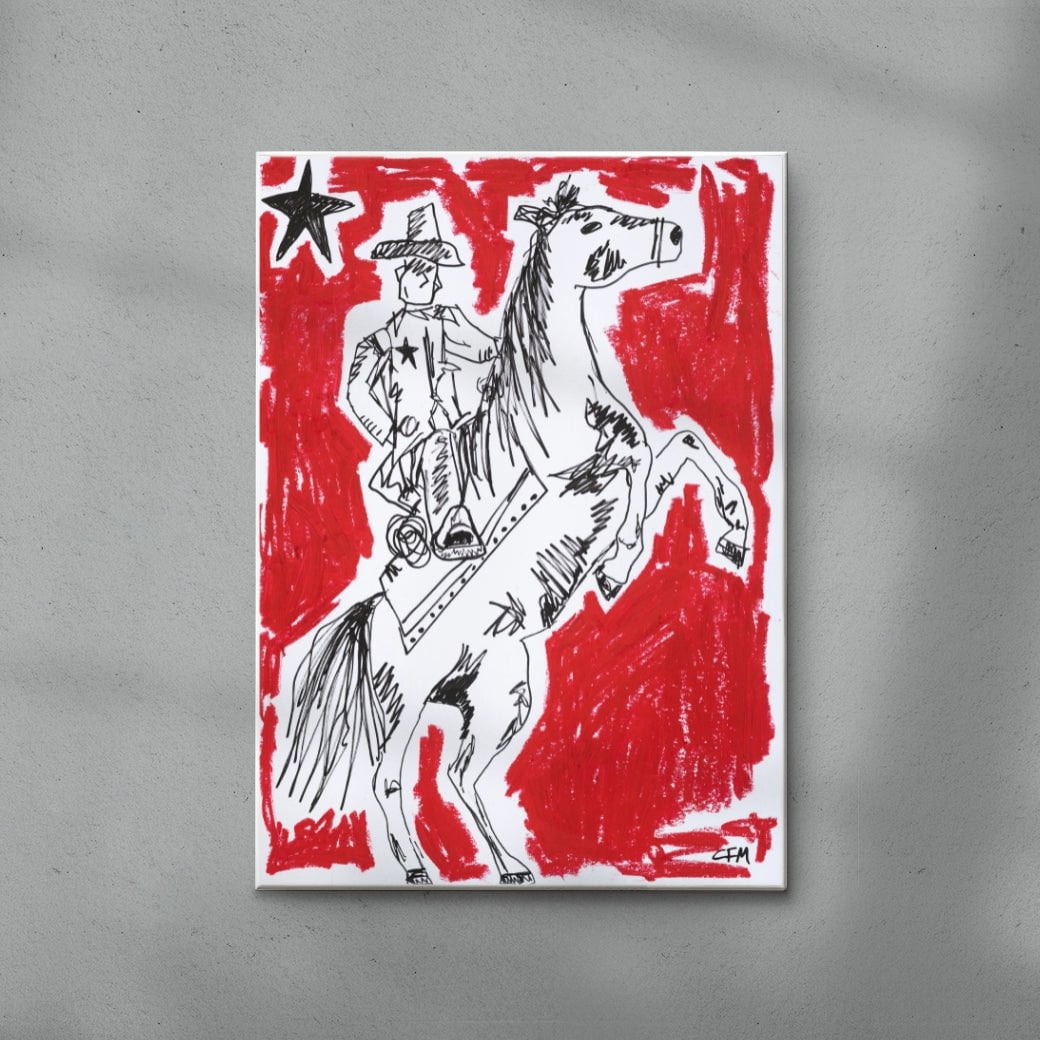 Halt contemporary wall art print by Caitlin Flood-Molyneux - sold by DROOL