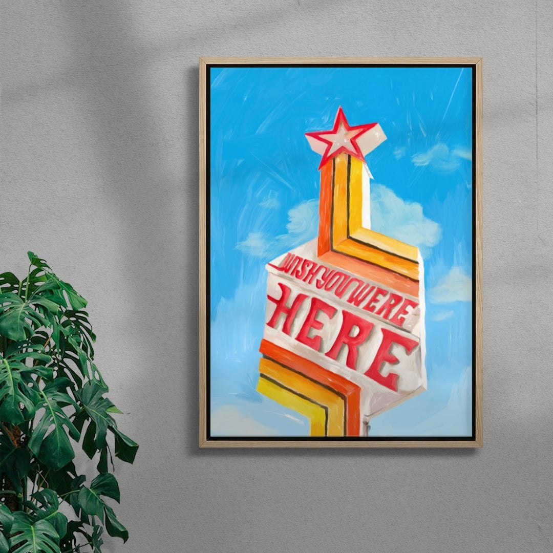 Wish You Were Here contemporary wall art print by Laurie Campbell - sold by DROOL