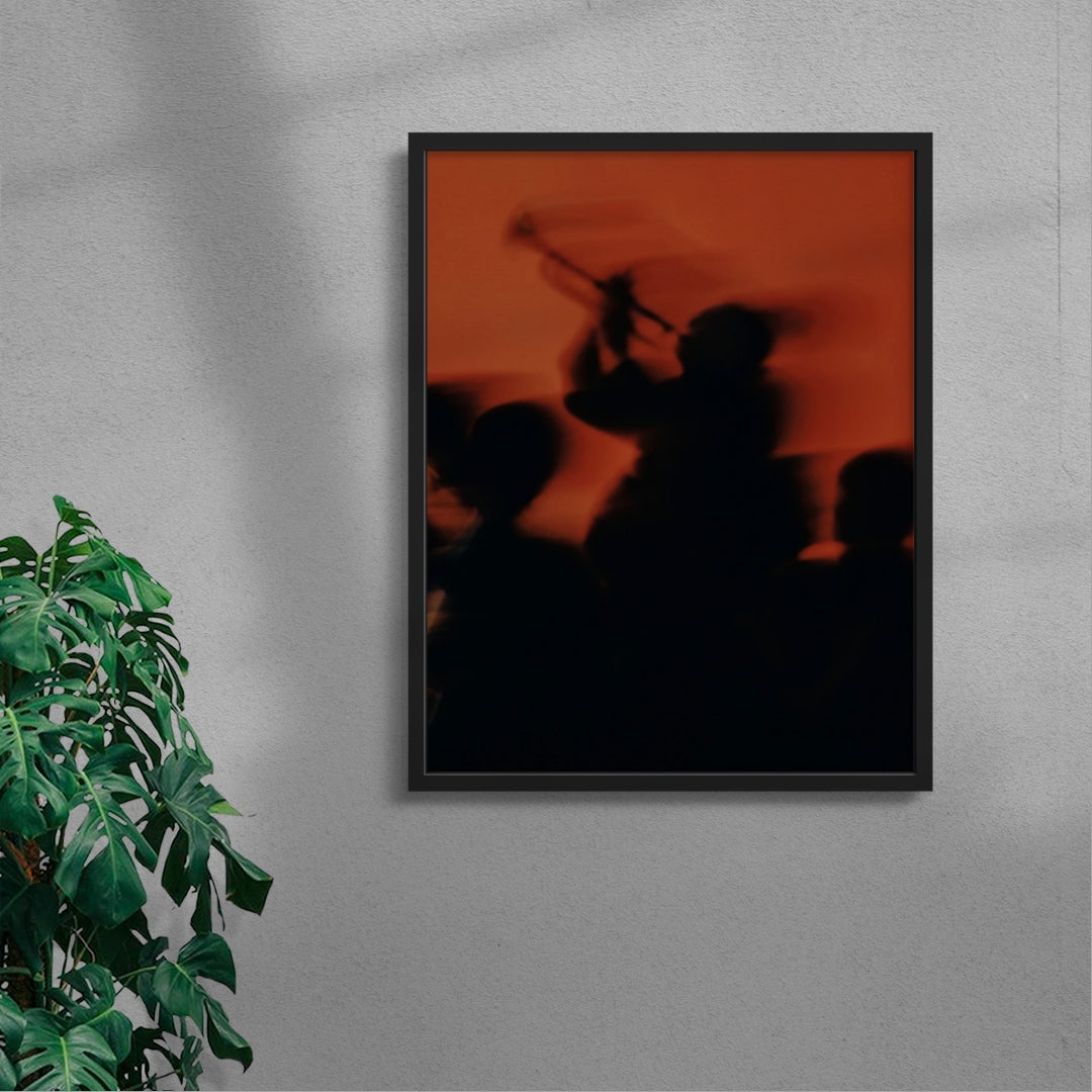 Red Jazz contemporary wall art print by Francesco Gioia - sold by DROOL