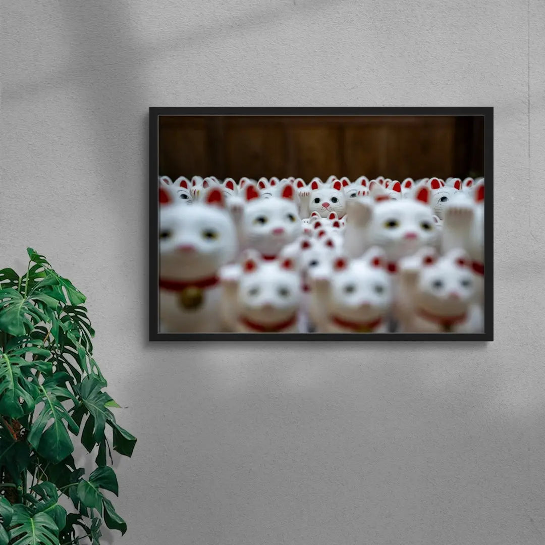 Lucky Cat Crowd contemporary wall art print by Henry Han - sold by DROOL