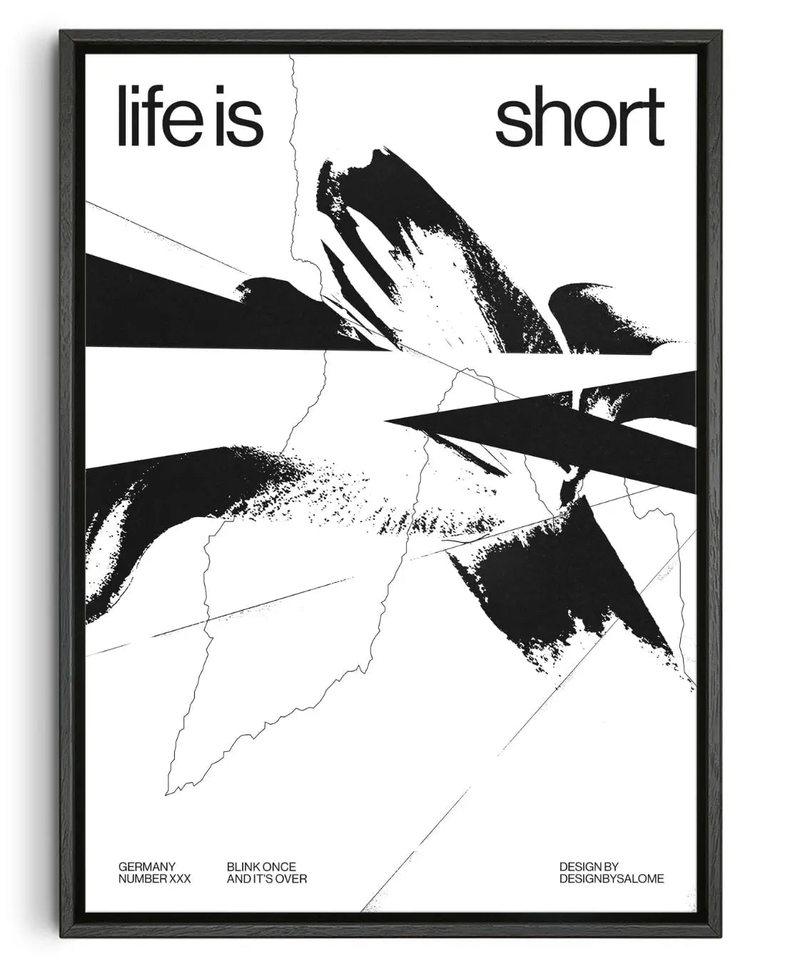 Life is Short contemporary wall art print by Salome Frenzel - sold by DROOL