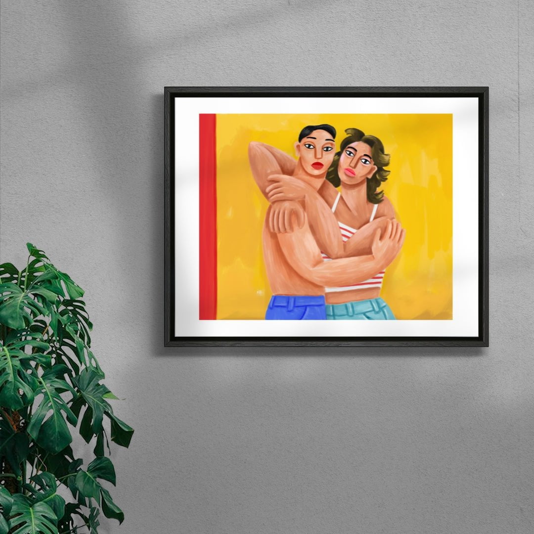 Le retour des amants de Rimini contemporary wall art print by Cépé - sold by DROOL
