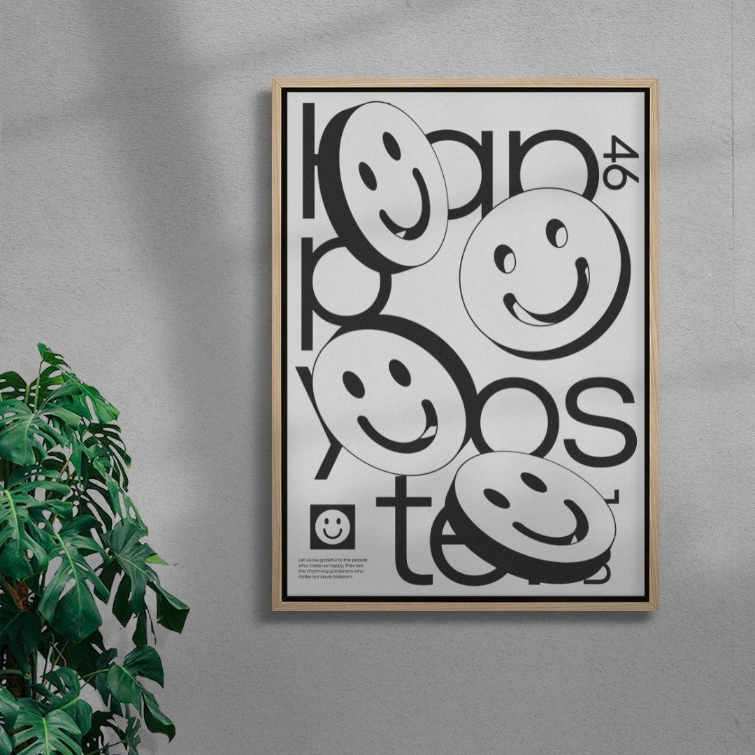 Happy contemporary wall art print by Jérôme Bizien - sold by DROOL