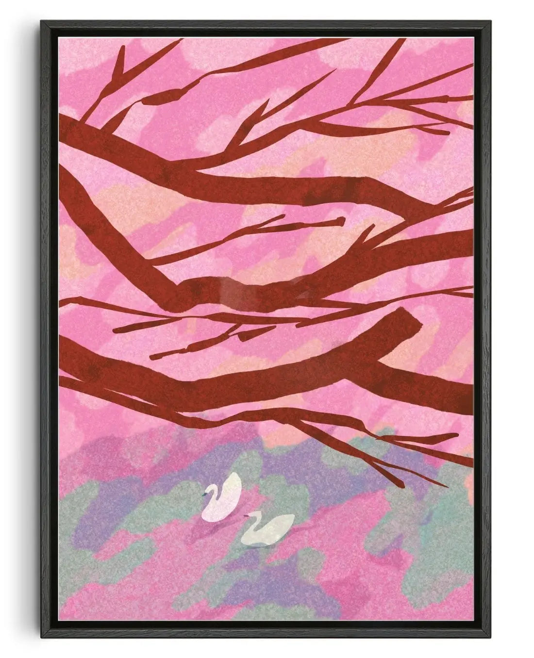 Fukuoka, Cherry Blossoms contemporary wall art print by Lily Kong - sold by DROOL