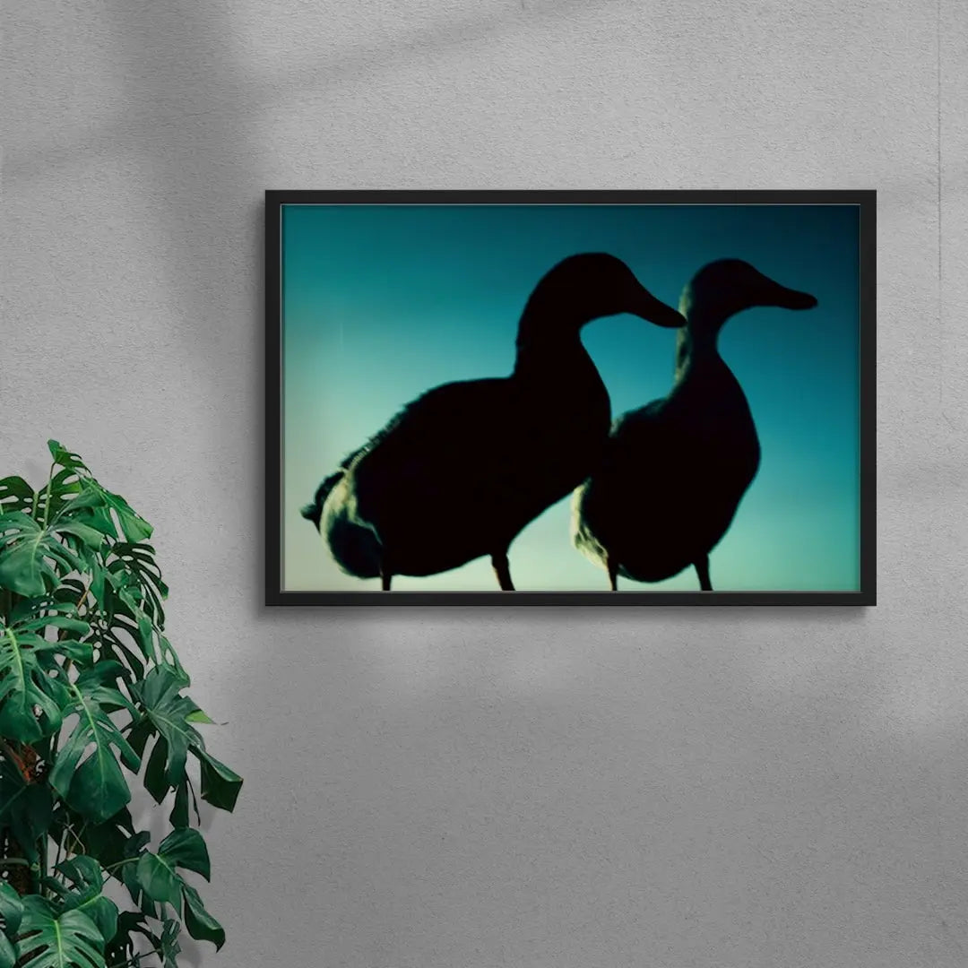 Duck Pair contemporary wall art print by Omar Belattar - sold by DROOL