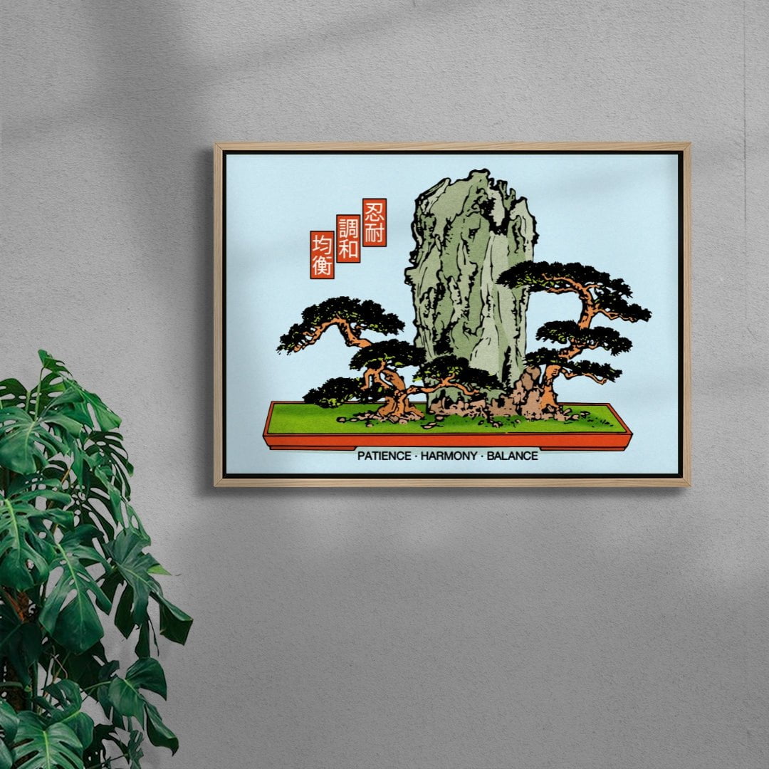 Patience, Harmony, Balance contemporary wall art print by Othman Zougam - sold by DROOL