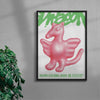 Pink Dwagon contemporary wall art print by River Cousin - sold by DROOL