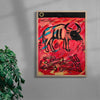 Bull and bones contemporary wall art print by Billy Bagilhole - sold by DROOL